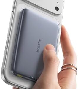 Baseus Picogo Magsafe Portable Charger, Qi2 15W 0.5" Ultra Slim 10000mAh Wireless Power Bank, 27W Fast Charging Magnetic Battery Pack with USB-C for iPhone 17 Pro Max/17 Pro/Air/16/15/14/13/12