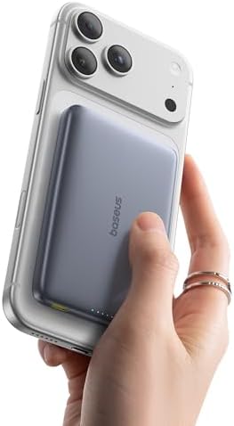 Baseus Picogo Magsafe Portable Charger, Qi2 15W 0.5" Ultra Slim 10000mAh Wireless Power Bank, 27W Fast Charging Magnetic Battery Pack with USB-C for iPhone 17 Pro Max/17 Pro/Air/16/15/14/13/12