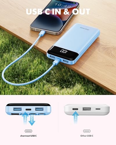 Charmast Portable Charger with Built in Cables, Power Bank with Cords Wires, Slim 10000mAh Travel Battery Pack 6 Outputs 3 Inputs 3A Fast Charging for Samsung Google Pixel LG Moto iPhone iPad - Image 8