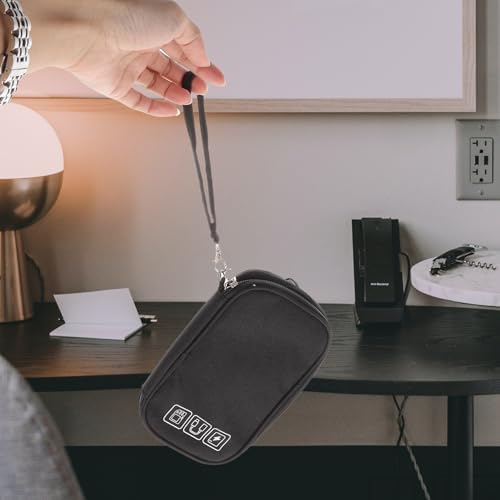 Portable Charger Case and Cable Organizer Bag for Travel, Mini Electronics Cord Storage Pouch in Black, Compact Tech Accessories Organizer for Phone, Power Bank, and Earphones - Image 9