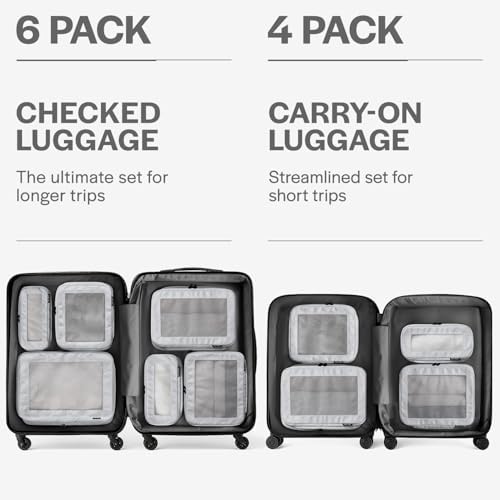 Aerotrunk Compression Packing Cubes for Travel - Luggage Organizer Bags - Double Zipper Packing Cubes for Suitcases (6-Pack, Light Grey) - Image 4
