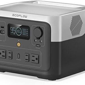 EF ECOFLOW Portable Power Station RIVER 2 Max, 512Wh LiFePO4 Battery/ 1 Hour Fast Charging, Up To 1000W Output Solar Generator (Solar Panel Optional) for Outdoor Camping/RVs/Home Use Black