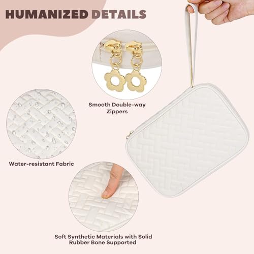 Electronics Organizer Travel Case, Charger Bag Cord Organizer Travel, Compact Tech Pouch Cable Organizer Bag for Charger, Cords, Phone, Headphones, Flash Drive, SD Card (Beige, Large-Single Layer) - Image 3