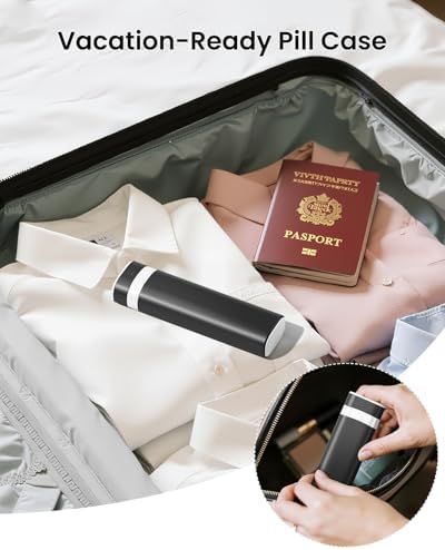 Betife Travel Pill Organizer Weekly 7 Day, Compact Daily Pill Box, Portable Medicine Case, Cute Pill Holder for Vitamins Supplements, Drawer-Shaped Pills Organizer (Black) - Image 7