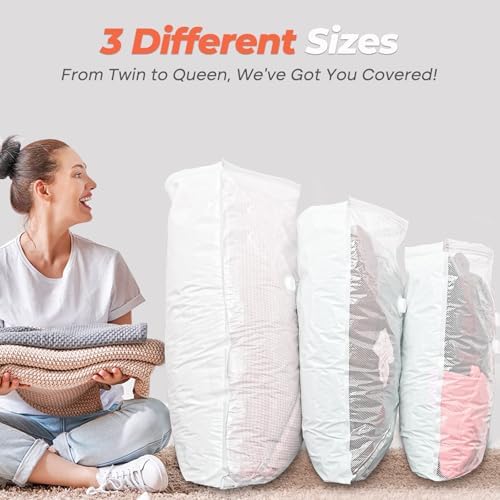 Vacuum Seal Bags for Clothing with Rechargeable Cordless Pump, 18 Pack Vacuum Storage Space Saver Bags, Compression Packing for Clothes Bedding Blanket Pillows Comforters Luggage Travel - Image 7