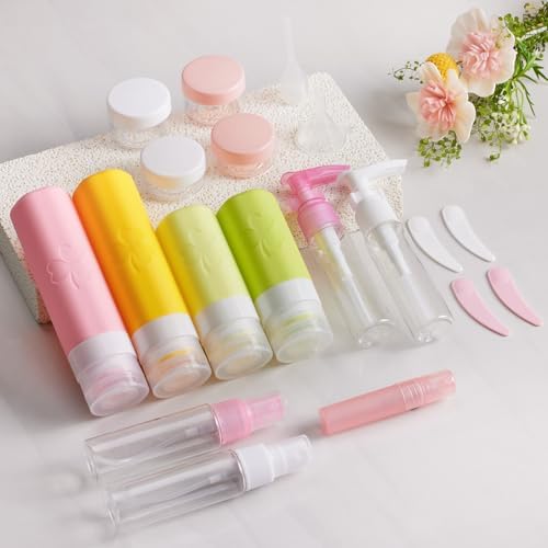 INSFIT 23 Pack Travel Bottles for Toiletries, TSA Approved Silicone Travel Size Toiletries with Toiletry Bag, BPA Free Leak Proof Refillable Travel Essentials for Liquids Shampoo Conditioner Lotion - Image 6