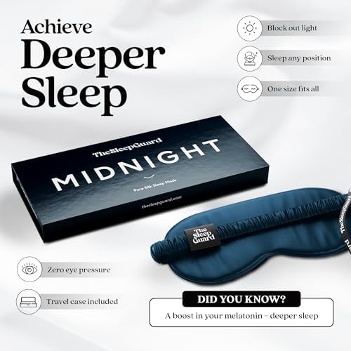 TheSleepGuard Pure Silk Sleep Mask [100% 6A Mulberry Silk, 22 Momme] Light Blocking Travel Essentials. Eye Masks for Sleeping. Black Oeko-Tex Blindfold. Eye Covers for Men & Women - Image 3