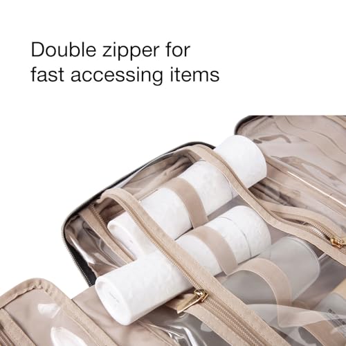 BAGSMART Large Toiletry Bag Travel Bag with Hanging Hook, Water-resistant Makeup Cosmetic Bag Travel Organizer for Accessories, Shampoo, Full Sized Container, Toiletries - Image 4