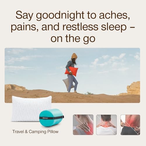 Coop Home Goods Original Travel and Camping Adjustable Pillow, Small Camping Pillow with Compressible Stuff Sack, Medium-Firm Memory Foam with Lulltra Washable Cover, CertiPUR-US Certified (19x13) - Image 6