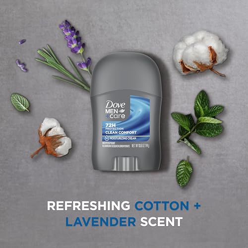 DOVE MEN + CARE Antiperspirant Deodorant Stick Clean Comfort 72-Hour Sweat & Odor Protection Antiperspirant for Men With 1/4 Moisturizing Cream 0.5 oz - Image 4