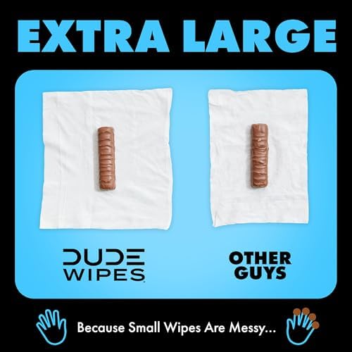 DUDE Wipes - Flushable Wipes - 8-Pack, 384 Count - Unscented + Mint Chill Travel Pack 1-Pack, 18-Count - Extra-Large - Vitamin-E & Aloe - Septic and Sewer Safe - Image 4