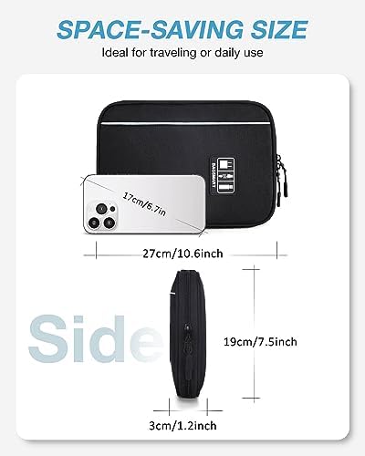 BAGSMART Large Electronics Travel Organizer Case, Tech Accessories Cord Storage Bag for Phone, Power Bank, SD Card, Cables, Black - Image 5