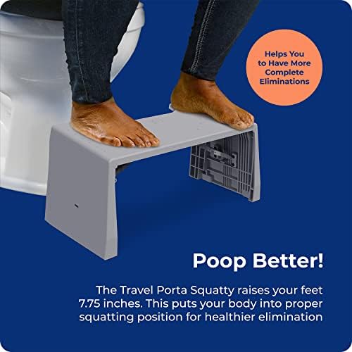 Squatty Potty Porta Traveler Foldable Toilet Stool for Travel, 7" Height, Gray - Image 4