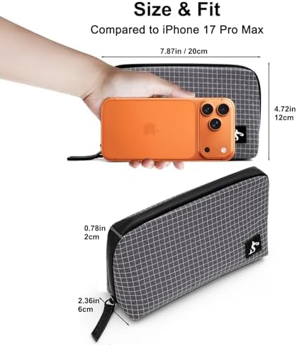 SIMTOP Small Tech Accessory Pouch Cable Organizer Bag, Compact Electronics Travel Case for Charger, Cords, Mouse & Power Bank, Water-Resistant Portable Gadget Storage for Backpack & Daily Commute - Image 2