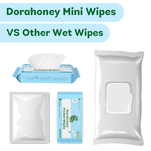 Flushable Wipes Travel Size, 99% Water Mini Wet Wipes for Sensitive Skin, Hypoallergenic & Unscented On The Go Pocket Wipes, 48 Count (8 Packs of 6) - Image 8