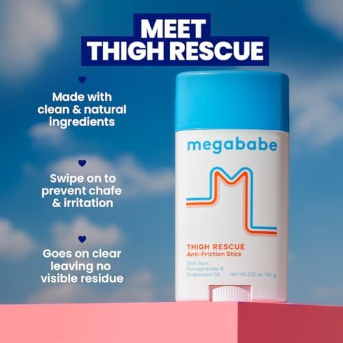 Megababe Thigh Rescue Anti-Chafe Stick | Prevents Skin Chafe & Irritation | Thighs, arms, Bra-Lines & More - Image 2