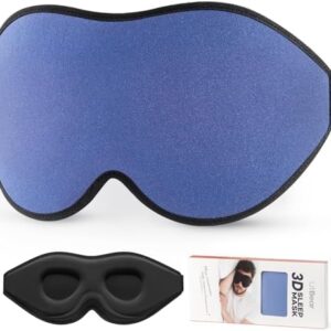 LitBear Sleep Masks, Light Blocking Eye Mask Sleeping for Women Men Side Sleeper, Soft 3D Comfortable Sleeping Mask with Adjustable Elastic Strap for Travel