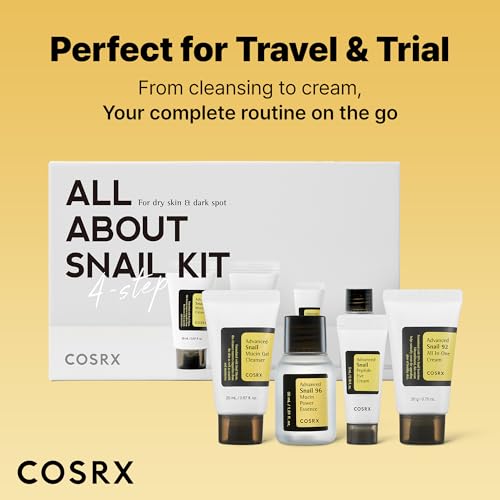 COSRX All About Snail Mucin Korean Skin Care Set, Mini Travel Essentials, Travel Size Gift Set with Snail Mucin Face Wash, Serum, Moisturizer & Eye Cream, Rejuvenating Kit - Image 7