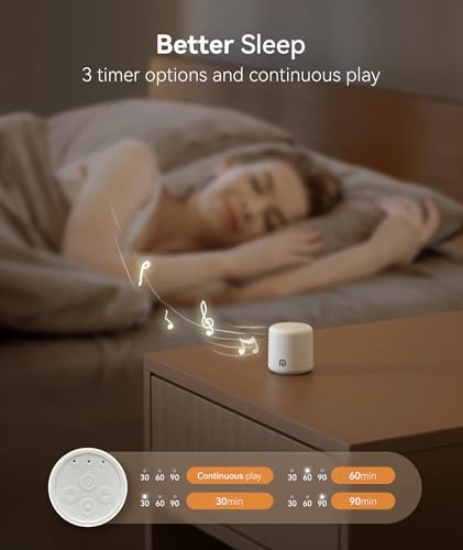 Dreamegg Portable Travel White Noise Machine for Sleep, Features Powerful Battery, Egg-Sized, 16 Nature Sounds, Timer, for Baby Adults Office Privacy Home Gift, Cream - Image 5