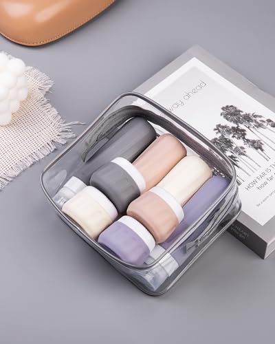 Travel Bottles for Toiletries 8 Pack, Travel Size Toiletries, Tsa Approved Travel Size Containers 3oz, with Travel Essentials Clear Bag, Leak Proof Silicone Squeezable Creams Jars - Image 7