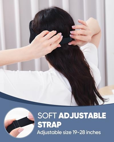 MZOO Luxury Sleep Eye Mask for Side Sleeper Men Women, Zero Eye Pressure 3D Sleeping Mask, Light Blocking Patented Design Night Blindfold, Soft Eye Shade Cover for Travel, Black - Image 6