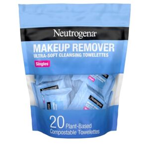 Neutrogena Makeup Remover Wipes, Daily Single Face Cleansing Towelettes, Makeup Removing Cleansing Wipes Removes Dirt & Oil, Alcohol-Free Face Towelettes, 20 ct