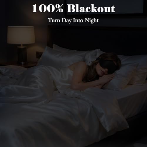 3D Eye Mask Sleep Mask for Men & Women, 100% Pressure-Free & Light Block-Out Eye Mask for Sleep with Easy Adjustable Strap, Night Eye Cover for Travel, Black - Image 2