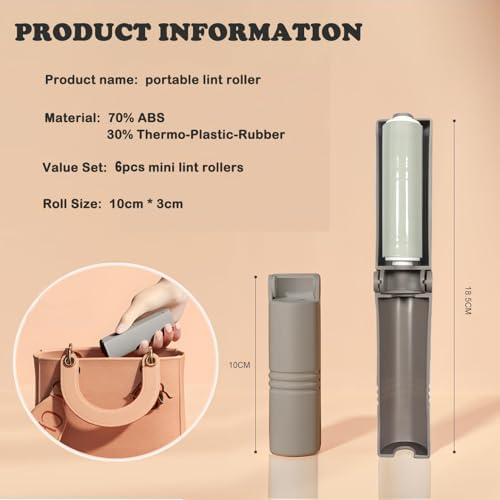 Mini Reusable Lint Roller for Travel, 6 Pack Washable Foldable Lint Remover with Sticky Gel, Portable, Compact and Easy to Clean for Clothes and Luggage Use - Image 2