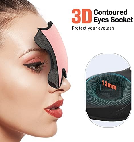 LitBear Sleep Masks for Women, Pink Eye Mask for Sleeping, Comfortable Night Sleeping Mask, Soft Contoured Eye Cover for Sleeping with Elastic Strap for Side Sleeper Men Flying Shift Worker - Image 3