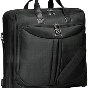 Premium Suit Garment Bag Carry On - Hangs 4 Suits - Travel & Business with Shoulder Strap and Laptop Compartment