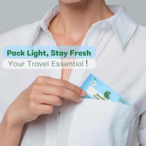 Flushable Wipes Travel Size, 99% Water Mini Wet Wipes for Sensitive Skin, Hypoallergenic & Unscented On The Go Pocket Wipes, 48 Count (8 Packs of 6) - Image 5