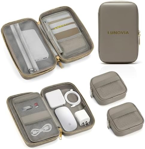 Hard Shell Tech Organizer – Protective Travel Case for Cables, Chargers & Accessories | Slim Modular Electronics Organizer with Removable Pouches - Image 3