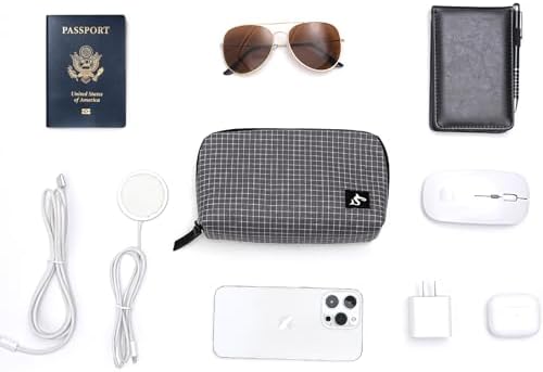 SIMTOP Small Tech Accessory Pouch Cable Organizer Bag, Compact Electronics Travel Case for Charger, Cords, Mouse & Power Bank, Water-Resistant Portable Gadget Storage for Backpack & Daily Commute - Image 4