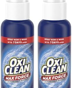 OxiClean Max Force Laundry Stain Remover Spray, Newborn & Baby Essentials, Travel & On-The-Go Stain Treater, 2 fl oz, 2PK
