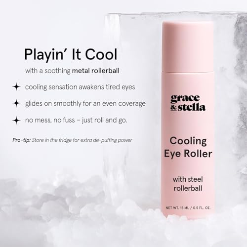 grace & stella Under Eye Brightener with Cooling Metal Rollerball - Centella Asiatica & Caffeine Eye Serum for Puffy Eyes - Travel Essentials - Under Eye Cream - Travel Essentials (15ml / 0.51floz) - Image 2