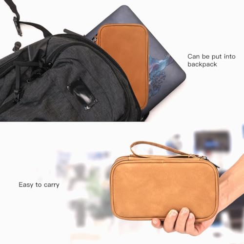 Travel Cable Organizer Pouch Electronic Accessories Carry Case Water Resistant Accessories Organizer Pouch Bag for Cable, Cord, Charger, USB, Phone, Power Bank, Earphone (Brown, Medium) - Image 6