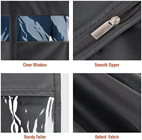 Univivi Garment Bag Suit Bag for Storage and Travel 43 inch, Washable Suit Cover for T-Shirt, Jacket, Suits, Coats, Set of 5, Oxford Fabrics - Image 3
