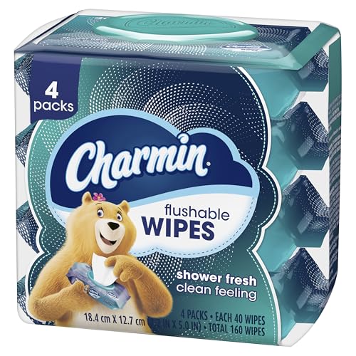 Charmin Flushable Wipes, 160 Total Wipes (4 Packs of 40) - Image 8