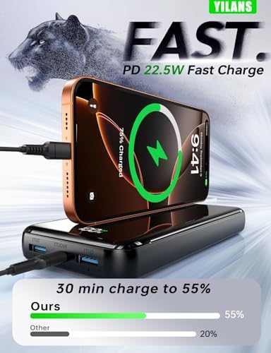 Portable Charger,50000mAh Power Bank Built-in Cable, 22.5W PD USB C In & Out Fast Charging, External Battery Pack with 6 Output & 2 Input, Travel Camping Essential for iPhone 17/16/15/14/13/12,Android - Image 6