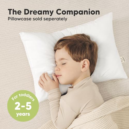 KeaBabies 2-Pack Toddler Pillows 2 Year Old to 5-13x18 Soft Organic Cotton Kids Pillow for Sleeping, Travel, School, Daycare, Nap, Toddler Bed, Machine Washable, Without Pillowcase (Soft White) - Image 2