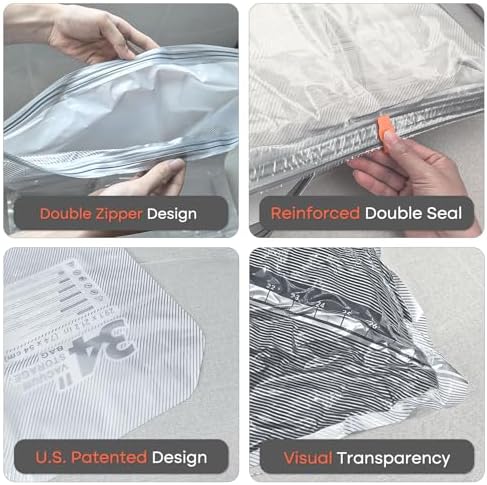 Vacuum Seal Bags for Clothing with Rechargeable Cordless Pump, 18 Pack Vacuum Storage Space Saver Bags, Compression Packing for Clothes Bedding Blanket Pillows Comforters Luggage Travel - Image 6
