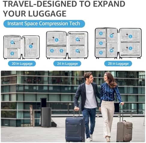 Vacuum Bags for Travel with Rechargeable Pump, 3 Sizes Vacuum Seal Bags for Clothing, Compression Vacuum Travel Bags for Luggage, Vacuum Packing Bags for Closet Organization (15) - Image 5