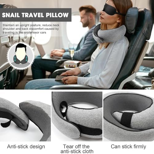WEERSHUN Travel Pillows for Airplanes,2024 New Travel Pillow,Travel Neck Pillow Airplane Memory Foam Travel Pillow Neck Pillow for Traveling Suitable for Airplanes,Offices and Cars - Image 2