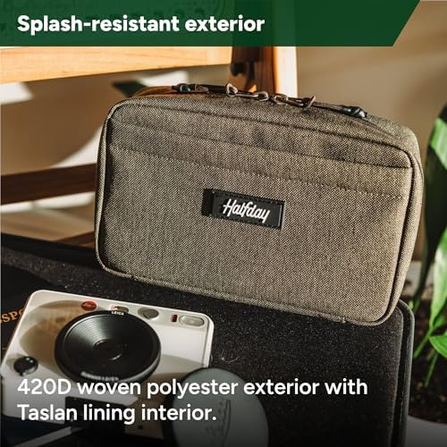 Halfday Sidekick Tech Organizer Kit | Flip-Out Kickstand for Phone/Tablet, Zip-Flat Pouch with Power Mesh & Elastic for Cable & Charger (Splash-Resistant Travel Electronics Accessories Case), Marine - Image 4