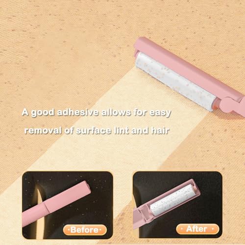 Mini Reusable Lint Roller for Travel, 6 Pack Washable Foldable Lint Remover with Sticky Gel, Portable, Compact and Easy to Clean for Clothes and Luggage Use (Pink) - Image 3