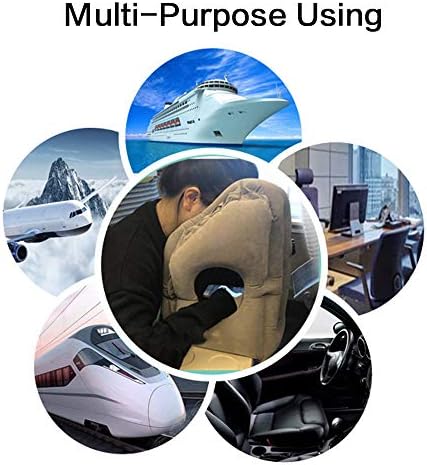 Inflatable Travel Air Pillow for Sleeping to Avoid Neck and Shoulder Pain, Comfortably Support Head and Lumbar, Used for Airplane, Car, Bus and Office (Grey) - Image 7