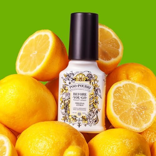Poo-Pourri Before-You-Go Toilet Spray, Original Citrus, 2 Fl Oz, Up to 100 Uses, Bathroom Odor Deodorizer with Essential Oils for Home or Work, Travel Essentials, TSA Approved Size, Lemon Bergamot - Image 12