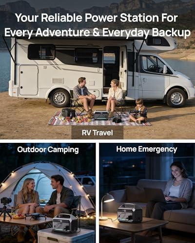 Portable Power Station, 288Wh (90,000mAh) LiFePO4 Battery, 350W (600W Peak) Power Bank with AC Outlet, Mini Solar Generator 7-Port Design, 2.1Hrs Fast Charing for Emergency, Hurricane (Solar Optional) - Image 5