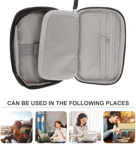 Portable Charger Case and Cable Organizer Bag for Travel, Mini Electronics Cord Storage Pouch in Black, Compact Tech Accessories Organizer for Phone, Power Bank, and Earphones - Image 7