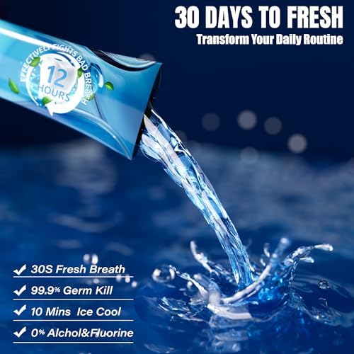 Travel Size Toiletries Mouthwash Packets - TSA-Approved Mini Mint Mouthwash for Adults, Alcohol & Fluoride-Free Oral Care for Air Travel Gifts, Dates & Office, Individually Wrapped (Pack of 30) - Image 5